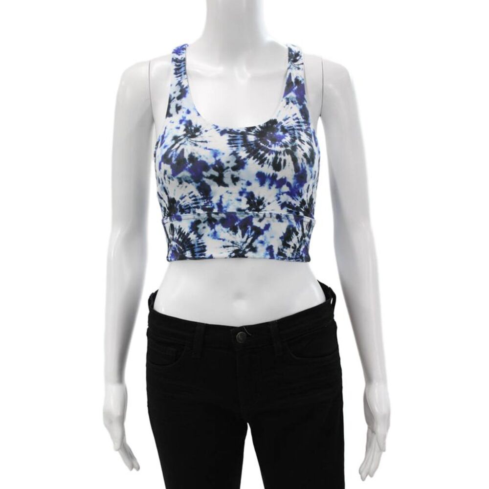 Define Your Inspiration Womens Strappy Tie Dyed Sports Bra Blue Size Extra Small
